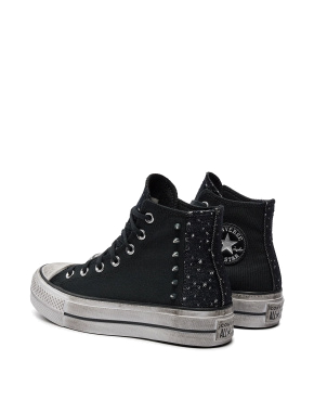 Женские кеды Converse Chuck Taylor All Star Lift черные тканевые - фото 3 - Miraton