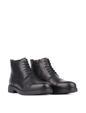 Чоловічі шкіряні черевики чорні - фото 2 - Miraton