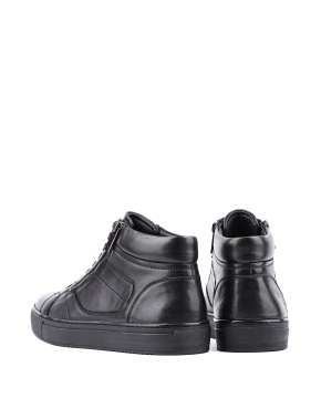Мужские ботинки черные кожаные с подкладкой байка - фото 4 - Miraton