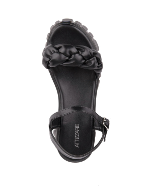 Жіночі сандалі з плетінням чорні - фото 5 - Miraton