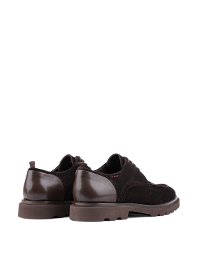 Мужские туфли дерби коричневые замшевые - фото 4 - Miraton