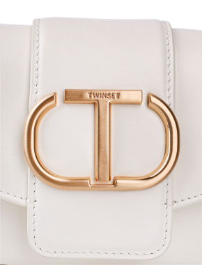 Сумка TwinSet кросс-боди молочная с логотипом - фото 5 - Miraton