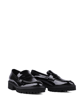 Жіночі туфлі лофери чорні наплакові - фото 3 - Miraton