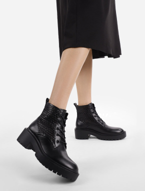 Жіночі черевики шкіряні чорні - фото 1 - Miraton
