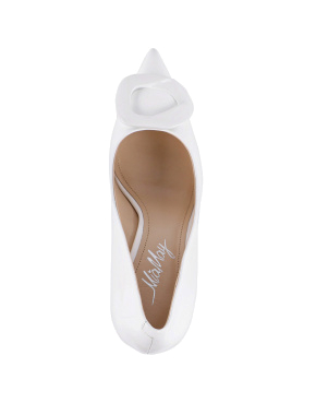Жіночі туфлі лакові білі з гострим носком - фото 4 - Miraton
