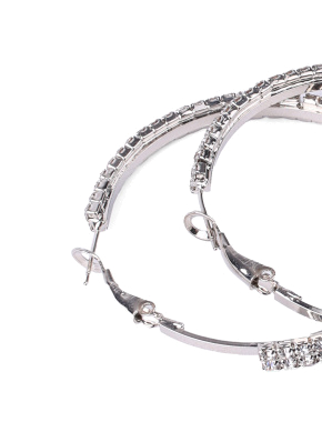 Жіночі сережки конго MIRATON круглі з камінням у сріблі - фото 2 - Miraton