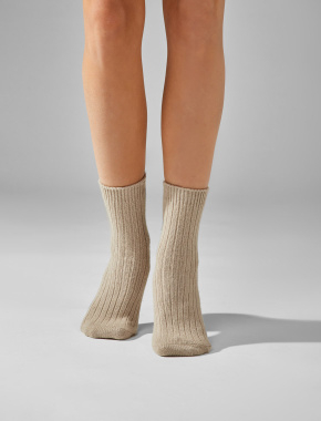 Женские высокие носки Legs SOCKS CASHEMERE MERINO коричневые - фото 1 - Miraton