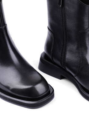 Жіночі черевики чорні шкіряні з підкладкою байка - фото 5 - Miraton