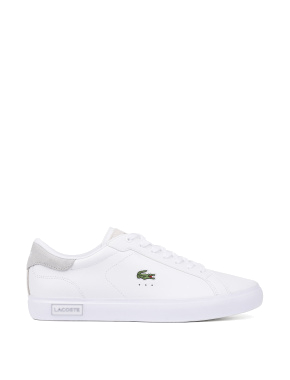 Мужские кеды Lacoste POWERCOURT белые кожаные - фото 1 - Miraton