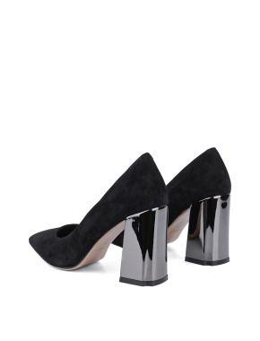 Жіночі туфлі з гострим носком велюрові чорні - фото 3 - Miraton