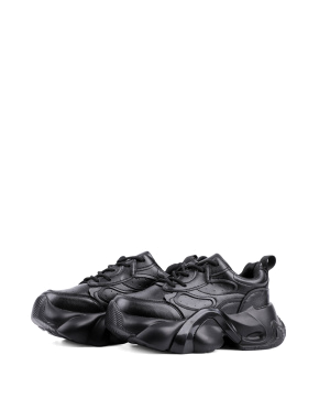 Женские кроссовки Attizzare из искусственной кожи черные - фото 3 - Miraton