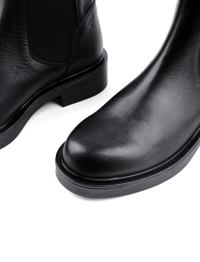 Женские ботинки черные кожаные - фото 4 - Miraton