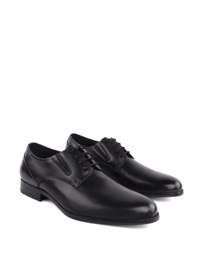 Мужские туфли кожаные черные оксфорды - фото 2 - Miraton