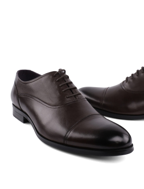 Мужские туфли кожаные коричневые оксфорды - фото 5 - Miraton