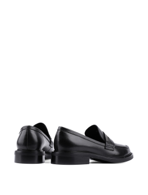 Жіночі туфлі лофери чорні шкіряні - фото 4 - Miraton