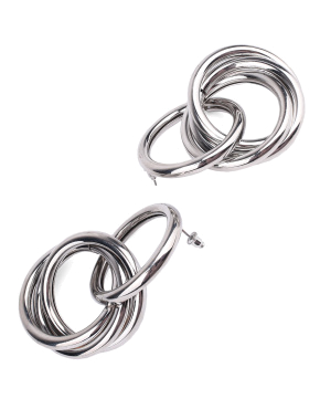 Жіночі сережки MIRATON великі кільця в сріблі - фото 2 - Miraton