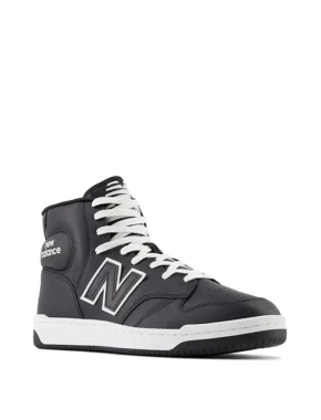 Жіночі черевики хайтопи чорні шкіряні New Balance BB480 - фото 2 - Miraton