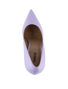 Жіночі туфлі лакові фіолетові з гострим носком - фото 4 - Miraton