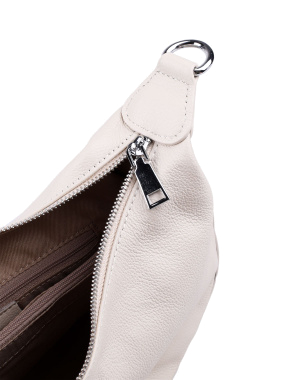 Женская сумка хобо MIRATON кожаная молочная с декоративной застежкой - фото 5 - Miraton