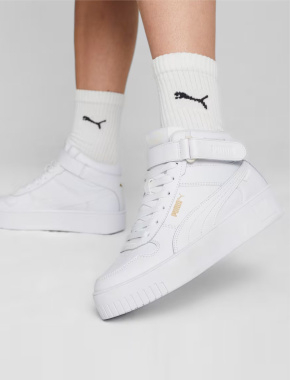 Женские ботинки PUMA Carina Street Mid из экокожи белые - фото 8 - Miraton