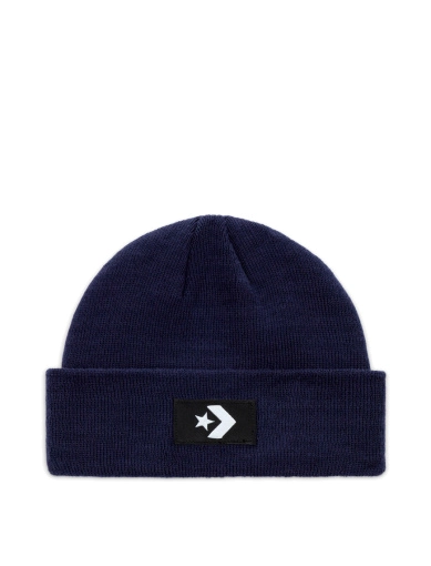 Шапка Converse Short Dome Beanie Logo синяя фото 1