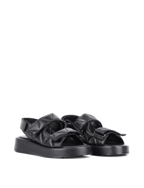 Жіночі сандалі шкіряні чорні - фото 2 - Miraton