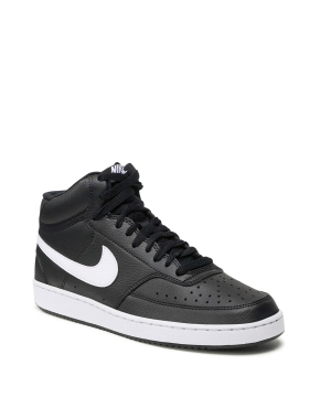 Мужские кеды Nike Court Vision Mid из экокожи черные - фото 1 - Miraton