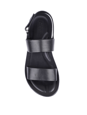 Мужские сандалии кожаные черные - фото 4 - Miraton