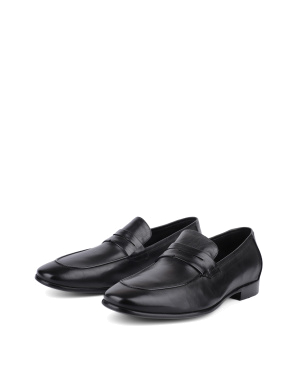 Мужские туфли лоферы кожаные черные - фото 2 - Miraton