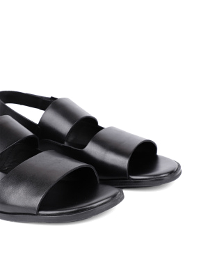 Мужские сандалии кожаные черные - фото 5 - Miraton
