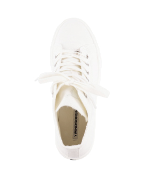 Жіночі черевики тканинні білі хайтопи - фото 5 - Miraton