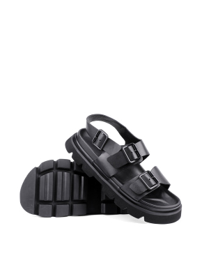 Мужские сандалии Miguel Miratez кожаные черные - фото 2 - Miraton