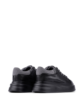 Жіночі кросівки чорні шкіряні з підкладкою з повсті - фото 4 - Miraton