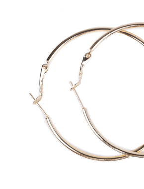 Жіночі сережки конго MIRATON круглі в позолоті - фото 2 - Miraton
