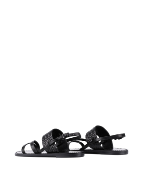 Женские сандалии MIRATON кожаные черные - фото 3 - Miraton