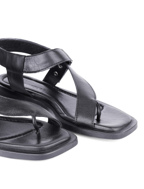 Жіночі сандалі шкіряні чорні - фото 5 - Miraton