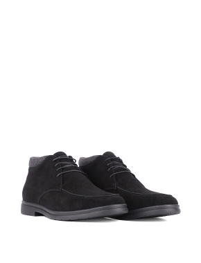 Чоловічі чорні замшеві черевики - фото 2 - Miraton