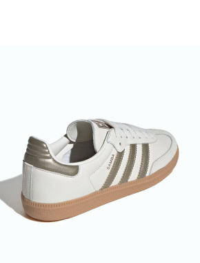 Женские кеды Adidas Samba из искусственной кожи белые - фото 2 - Miraton