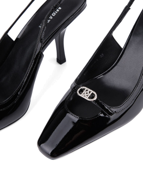 Жіночі туфлі слінгбеки MIRATON лакові чорні - фото 5 - Miraton