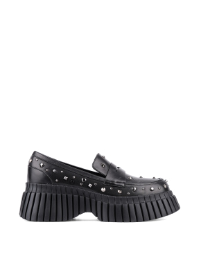 Жіночі туфлі лофери MIRATON шкіряні чорні - фото 1 - Miraton