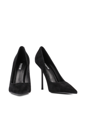 Жіночі туфлі з гострим носком велюрові чорні - фото 5 - Miraton