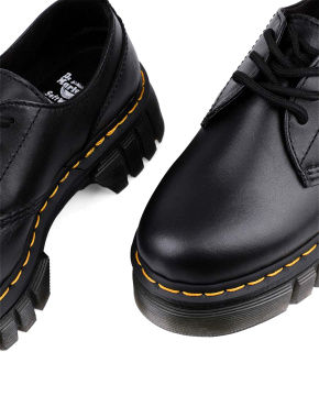 Женские туфли дерби Dr. Martens кожаные черные на чанки подошве - фото 4 - Miraton