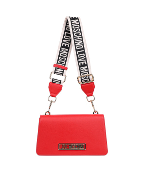 Сумка Love Moschino кросс-боди красная из экокожи  с логотипом - фото 2 - Miraton