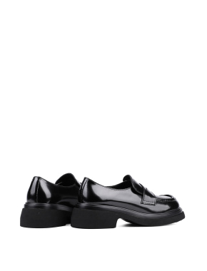 Женские туфли лоферы MIRATON лаковые черные - фото 4 - Miraton