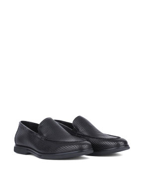 Чоловічі туфлі лофери шкіряні чорні - фото 2 - Miraton