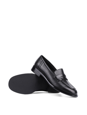 Жіночі туфлі лофери MIRATON шкіряні чорні - фото 2 - Miraton