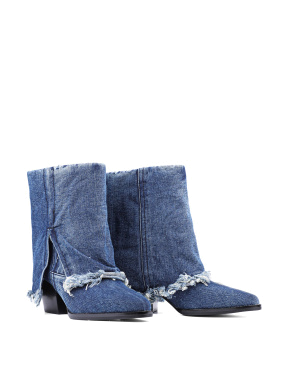 Жіночі черевики козаки MIRATON сині джинсові - фото 4 - Miraton