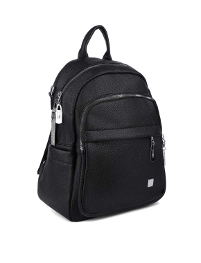 Жіночий рюкзак MIRATON з екошкіри чорний - фото 2 - Miraton