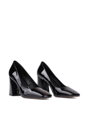 Жіночі туфлі-човники Attizzare лакові з квадратним носом чорні - фото 2 - Miraton