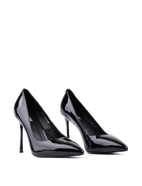 Женские туфли с острым носком черные лаковые - фото 3 - Miraton